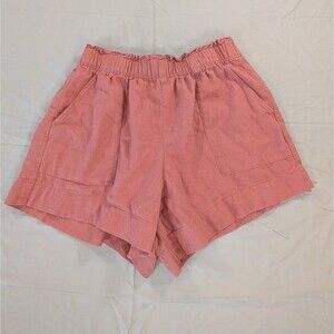 Abercrombie & Fitch Women’s Medium Linen Blend Pull On Shorts Boho Casual Rose